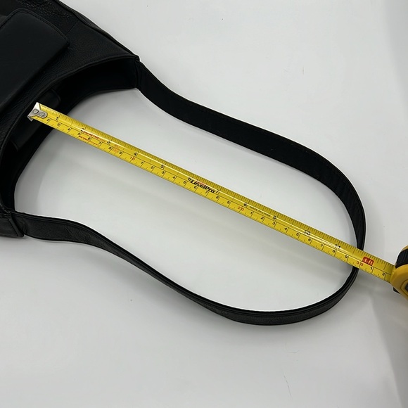 Vintage Y2K Fossil Black Leather Shoulder Handbag - Picture 15 of 16